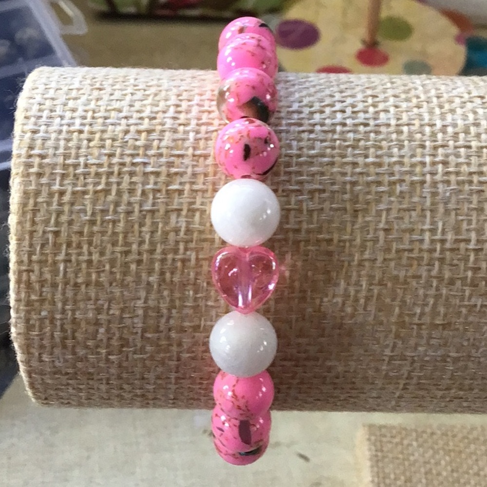 Handmade Pretty Pink Stretch Bracelet